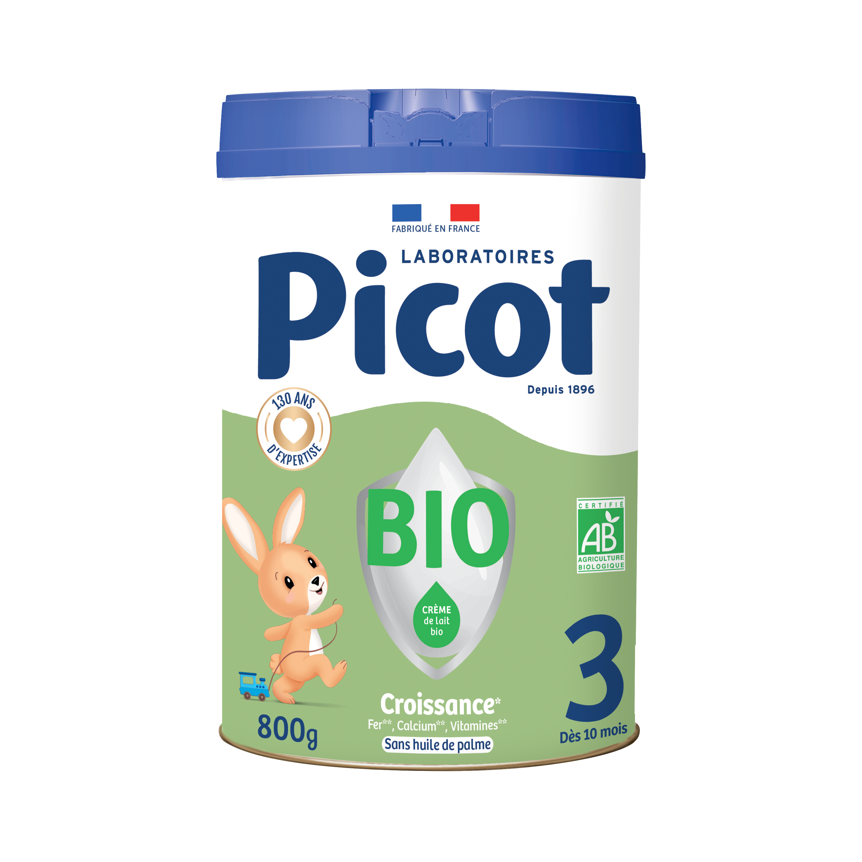 Poudre de lait infantile, bio, plus de 10 mois
